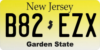 NJ license plate B82EZX
