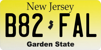 NJ license plate B82FAL