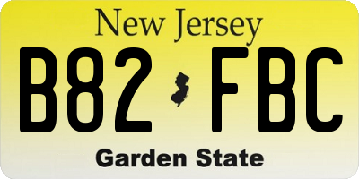 NJ license plate B82FBC