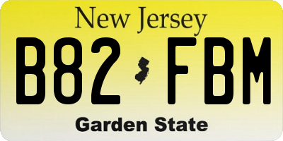 NJ license plate B82FBM