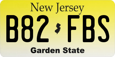 NJ license plate B82FBS