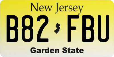 NJ license plate B82FBU