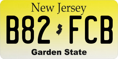 NJ license plate B82FCB