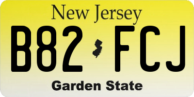 NJ license plate B82FCJ