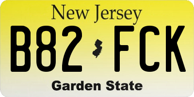 NJ license plate B82FCK
