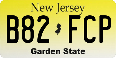 NJ license plate B82FCP