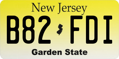 NJ license plate B82FDI