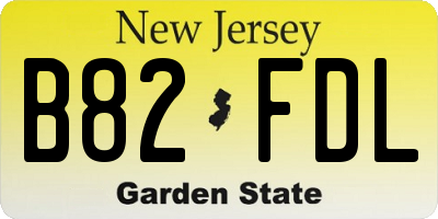 NJ license plate B82FDL