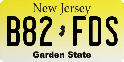 NJ license plate B82FDS