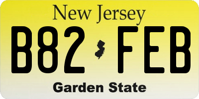 NJ license plate B82FEB