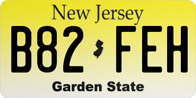 NJ license plate B82FEH