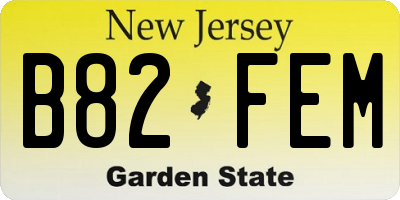 NJ license plate B82FEM