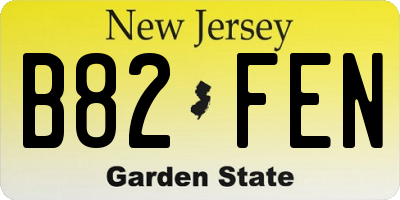 NJ license plate B82FEN