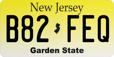 NJ license plate B82FEQ