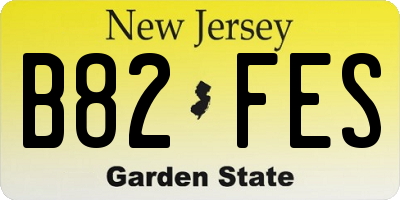 NJ license plate B82FES
