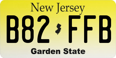 NJ license plate B82FFB