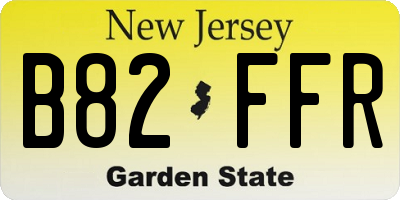 NJ license plate B82FFR