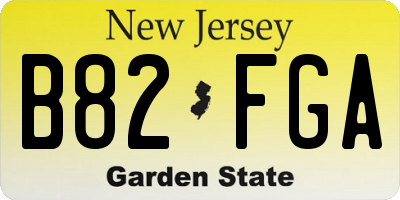 NJ license plate B82FGA