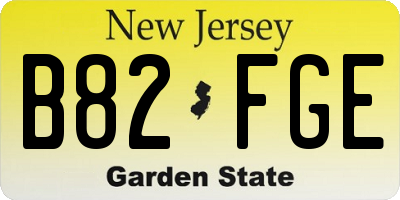 NJ license plate B82FGE