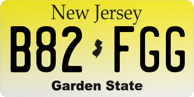 NJ license plate B82FGG