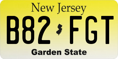 NJ license plate B82FGT