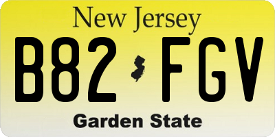 NJ license plate B82FGV
