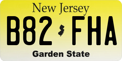 NJ license plate B82FHA