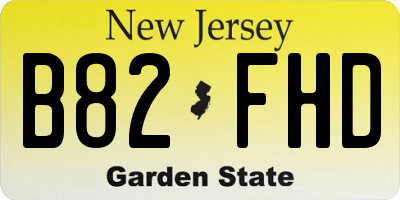 NJ license plate B82FHD
