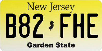 NJ license plate B82FHE