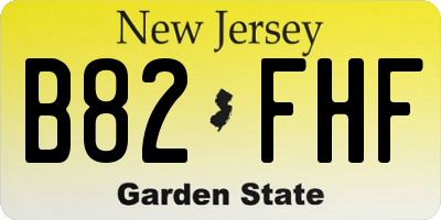 NJ license plate B82FHF