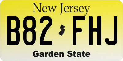NJ license plate B82FHJ
