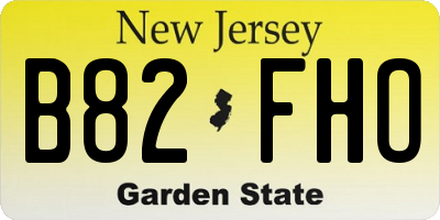 NJ license plate B82FHO