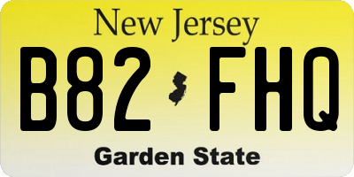 NJ license plate B82FHQ