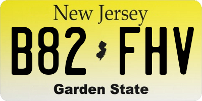 NJ license plate B82FHV