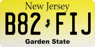NJ license plate B82FIJ