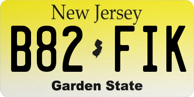 NJ license plate B82FIK
