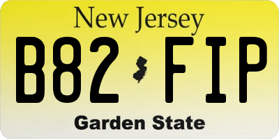 NJ license plate B82FIP