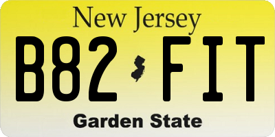 NJ license plate B82FIT