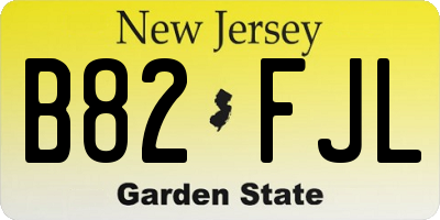 NJ license plate B82FJL