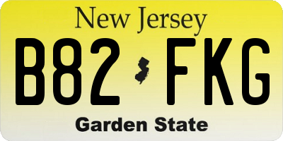 NJ license plate B82FKG
