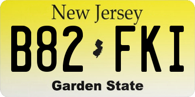 NJ license plate B82FKI