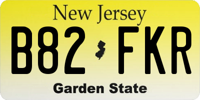 NJ license plate B82FKR