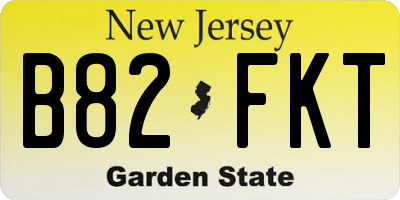 NJ license plate B82FKT