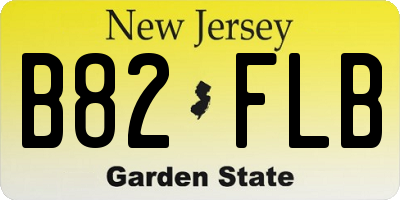 NJ license plate B82FLB