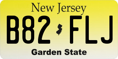 NJ license plate B82FLJ