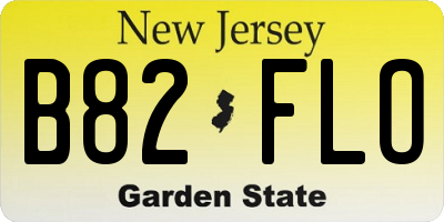 NJ license plate B82FLO