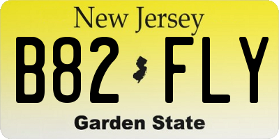 NJ license plate B82FLY
