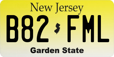 NJ license plate B82FML