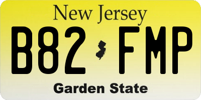 NJ license plate B82FMP