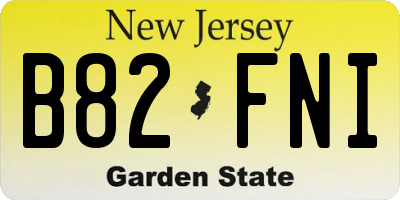 NJ license plate B82FNI